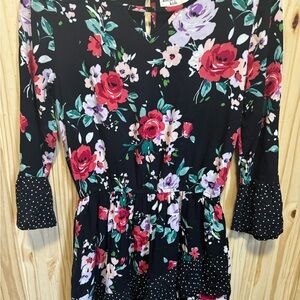 Girls 15/16 Abercrombie Kids Black Floral Dress